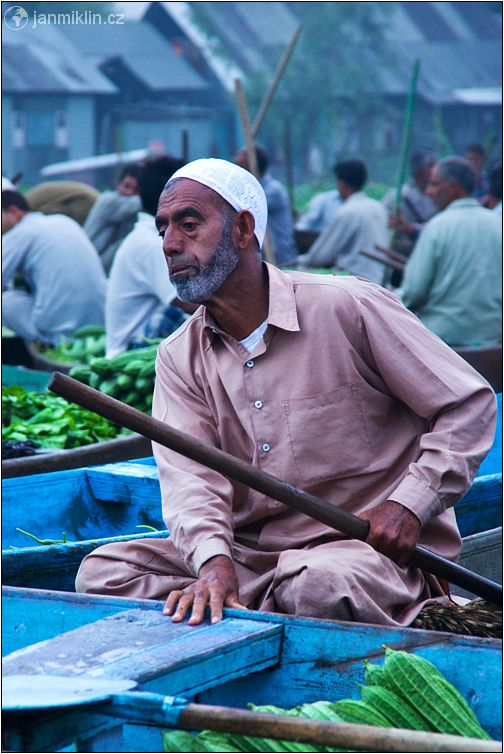 zeleninový trh, Dal lake, Šrínagar