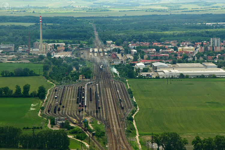 letecká fotografie: nádraží Břeclav